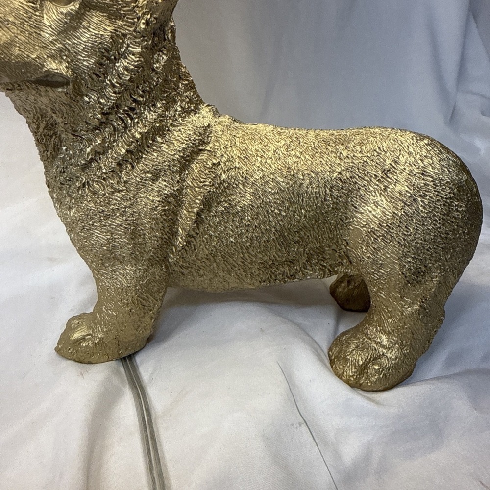 Marshall's Homesense Corgi Dog Brushed Gold Table Lamp White Shade NEW - Picture 4 of 14